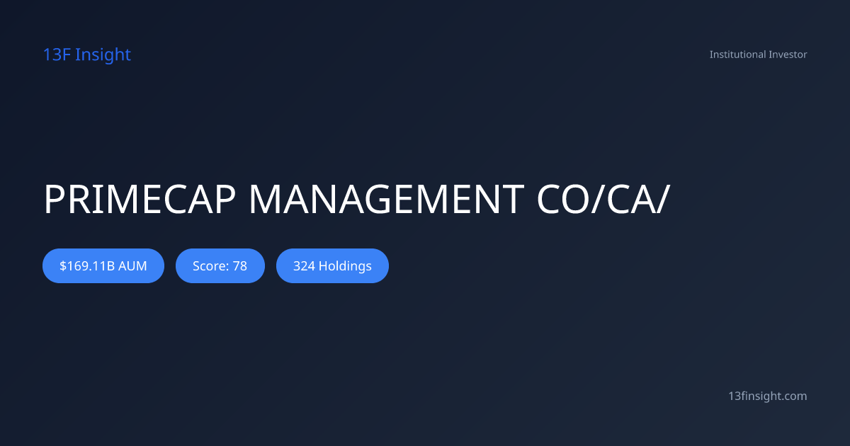 PRIMECAP MANAGEMENT CO/CA/ $127B 13F Portfolio (Q1 2026) - 13F Insight