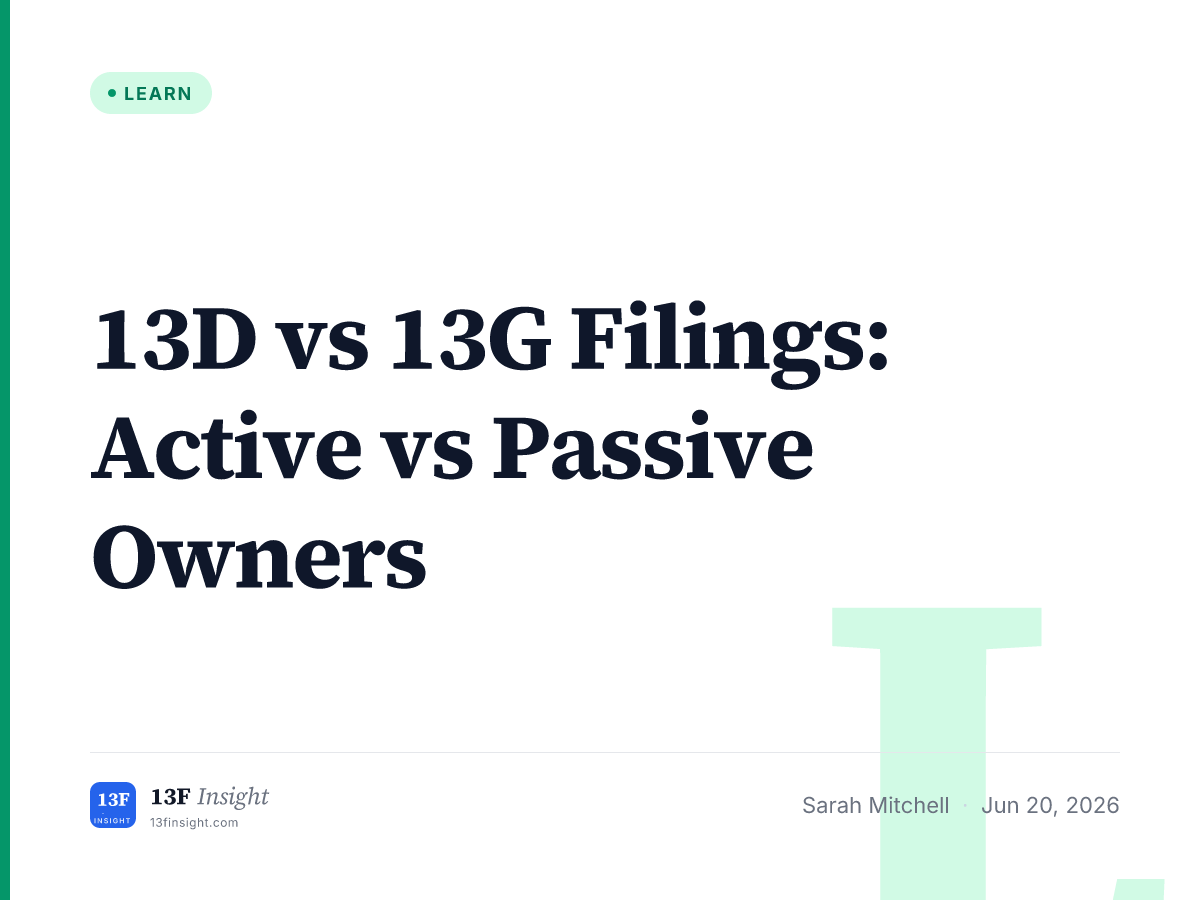 13D vs 13G Filings Explained | 13F Insight