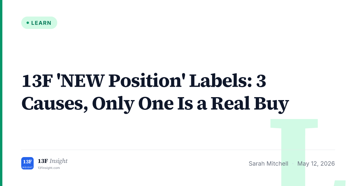13F NEW Position Label Guide | 13F Insight