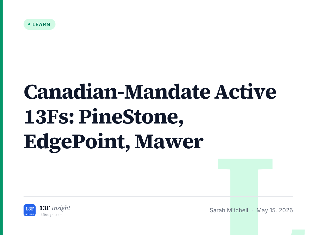 Canadian Active Manager 13F Reading Guide | 13F Insight