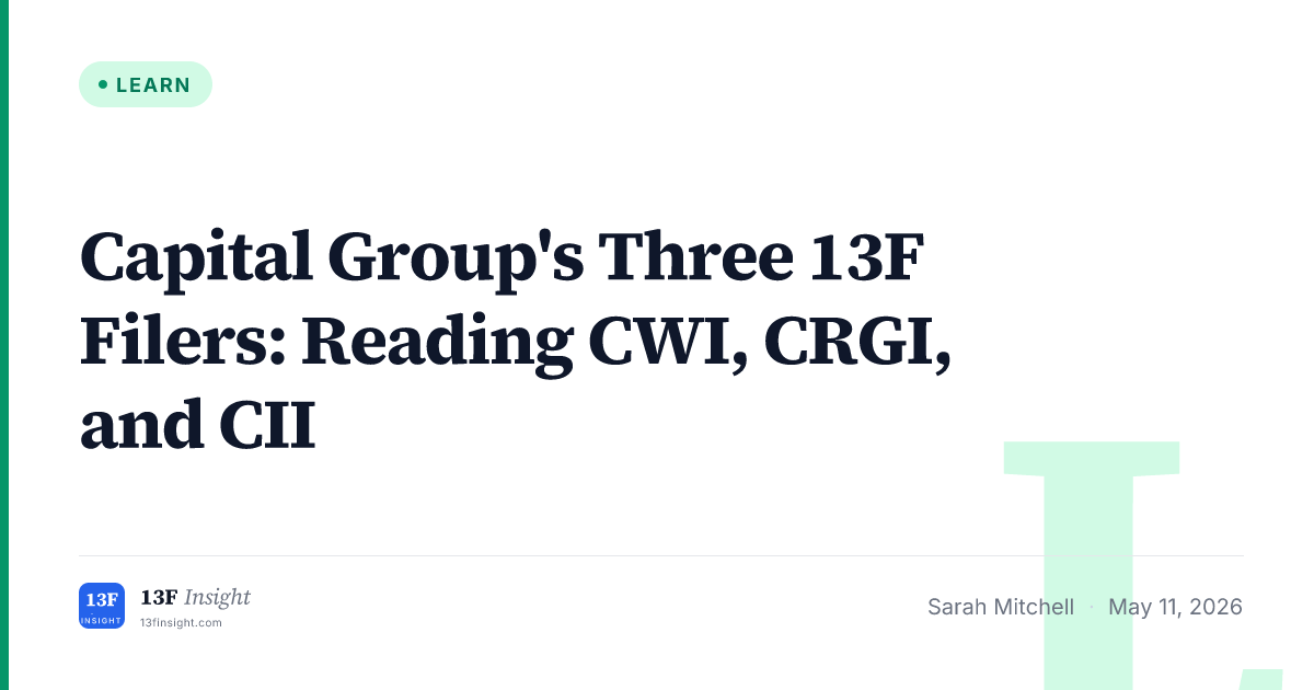 Capital Group 13F Filers: CWI, CRGI, CII | 13F Insight