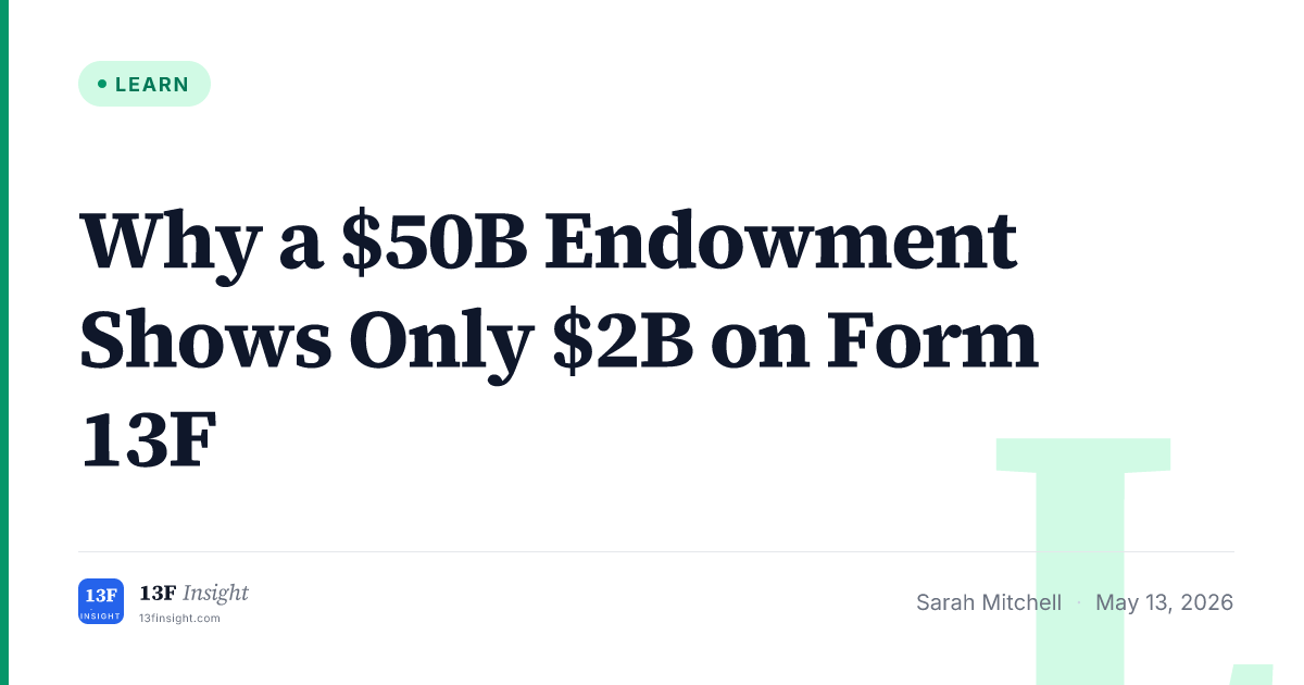 Endowment 13F: Why $50B Shows $2B on Form 13F | 13F Insight