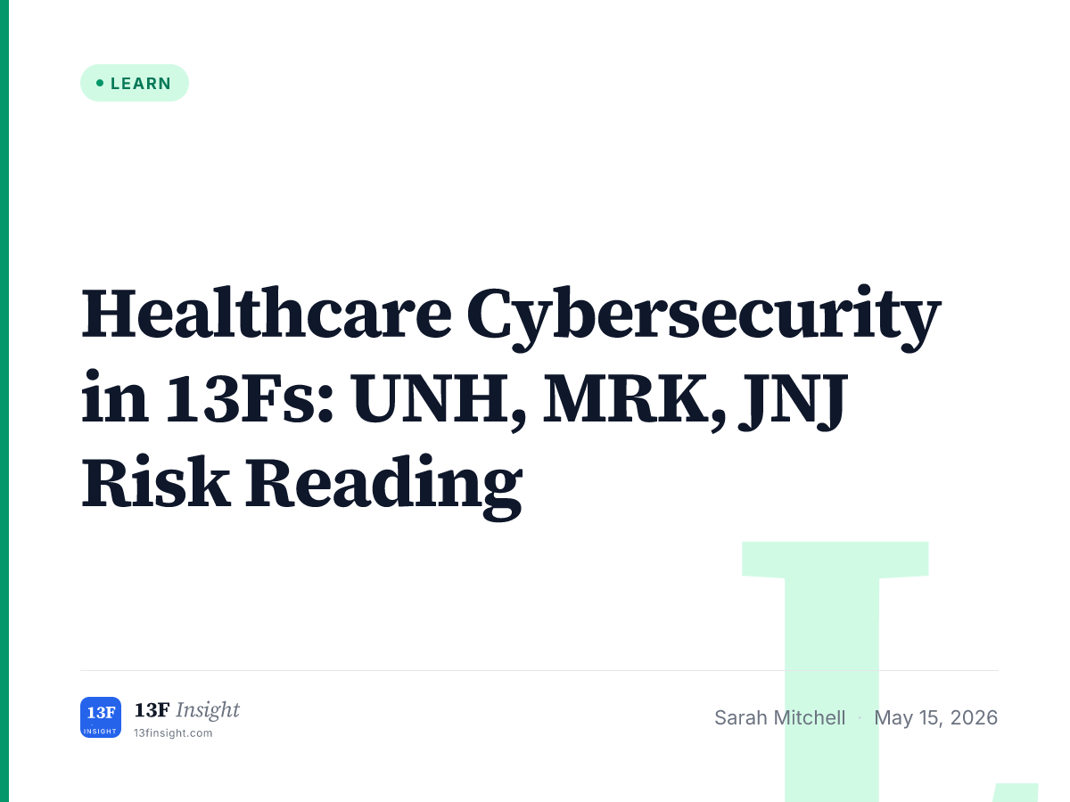 Healthcare Cybersecurity 13F Risk Reading | 13F Insight