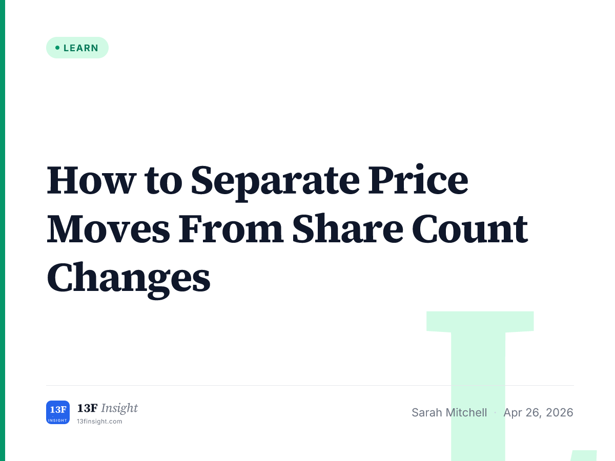 How to Separate Price Moves From Share Count Changes | 13F Insight