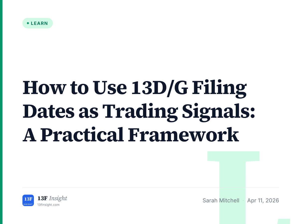 How to Use 13D/G Filing Dates as Trading Signals