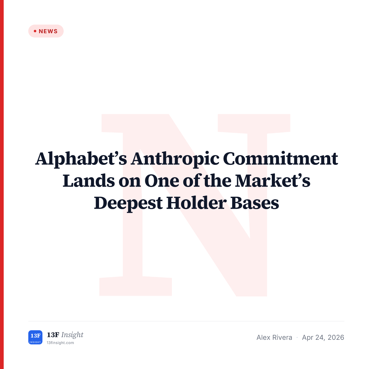Alphabet’s Anthropic Commitment Lands on One of the Market’s Deepest ...