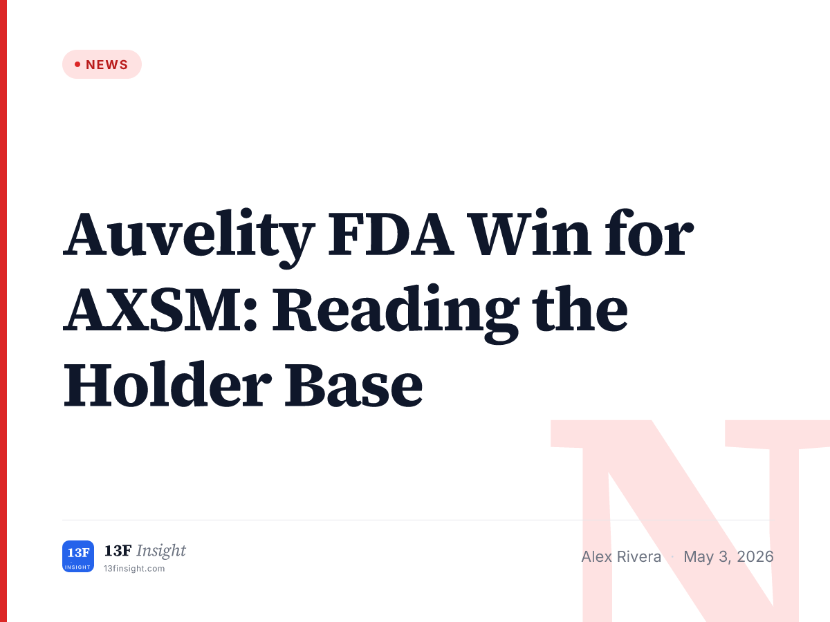 AXSM FDA Approval and Holder Base Analysis | 13F Insight
