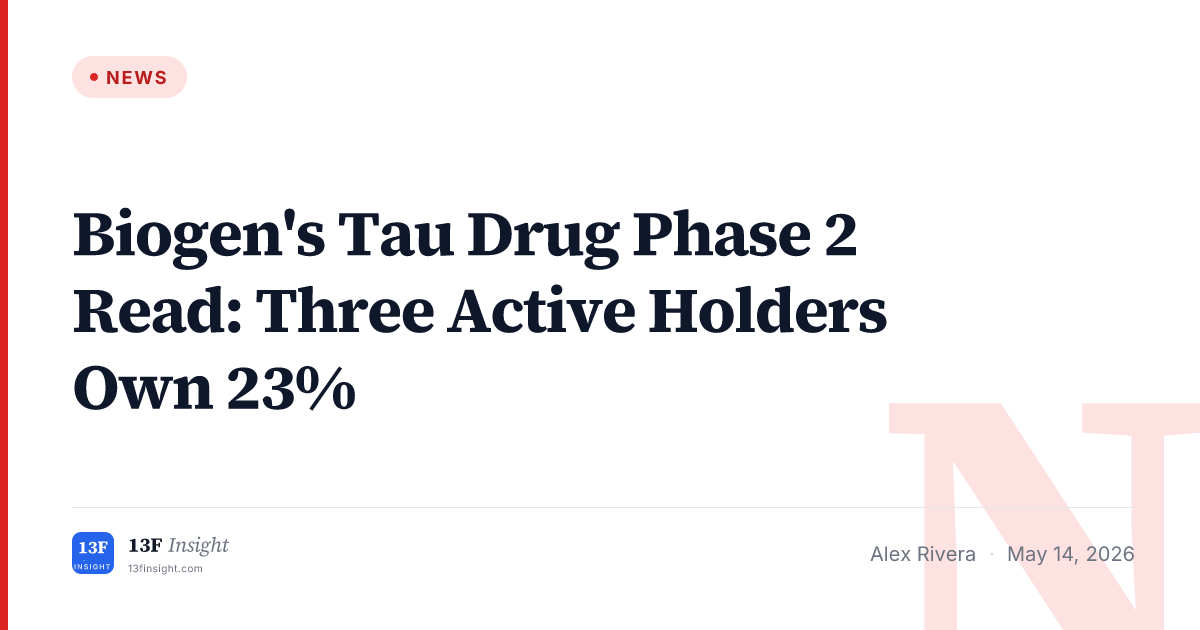 BIIB Tau Drug Phase 2: PRIMECAP, FMR, Vanguard 13Gs | 13F Insight