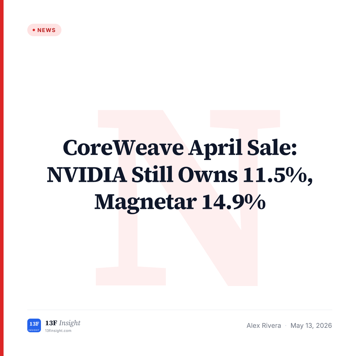CoreWeave Cap Table: NVIDIA at 11.5% | 13F Insight