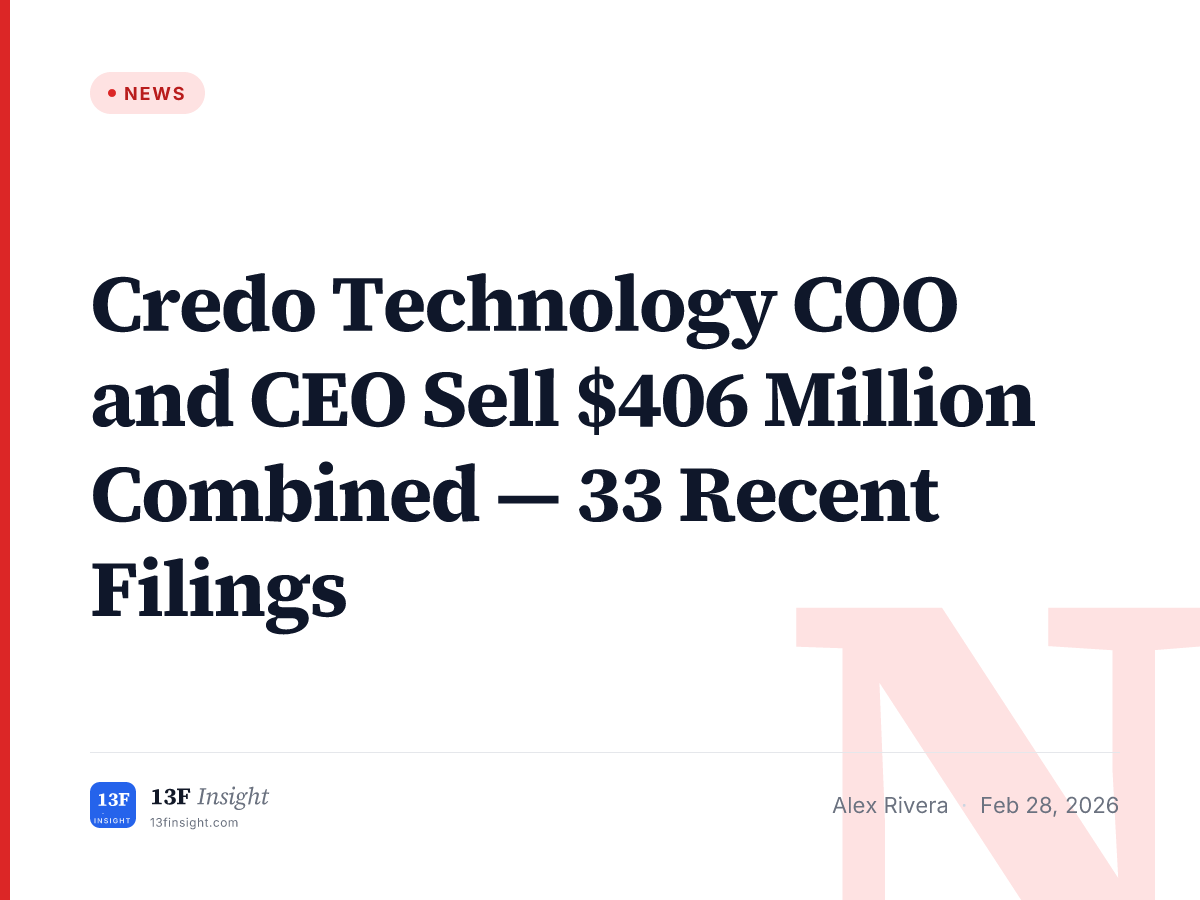 Credo Technology: COO Sells $294M, CEO $113M — $406M Combined AI Chip Sales