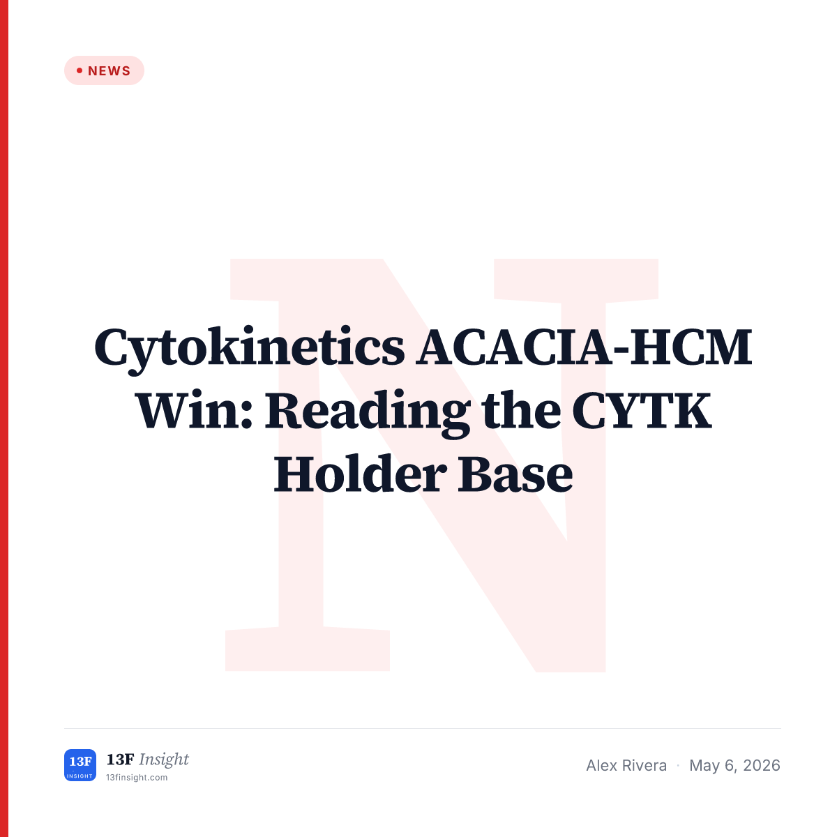 CYTK ACACIA-HCM Phase 3 Holder Base | 13F Insight