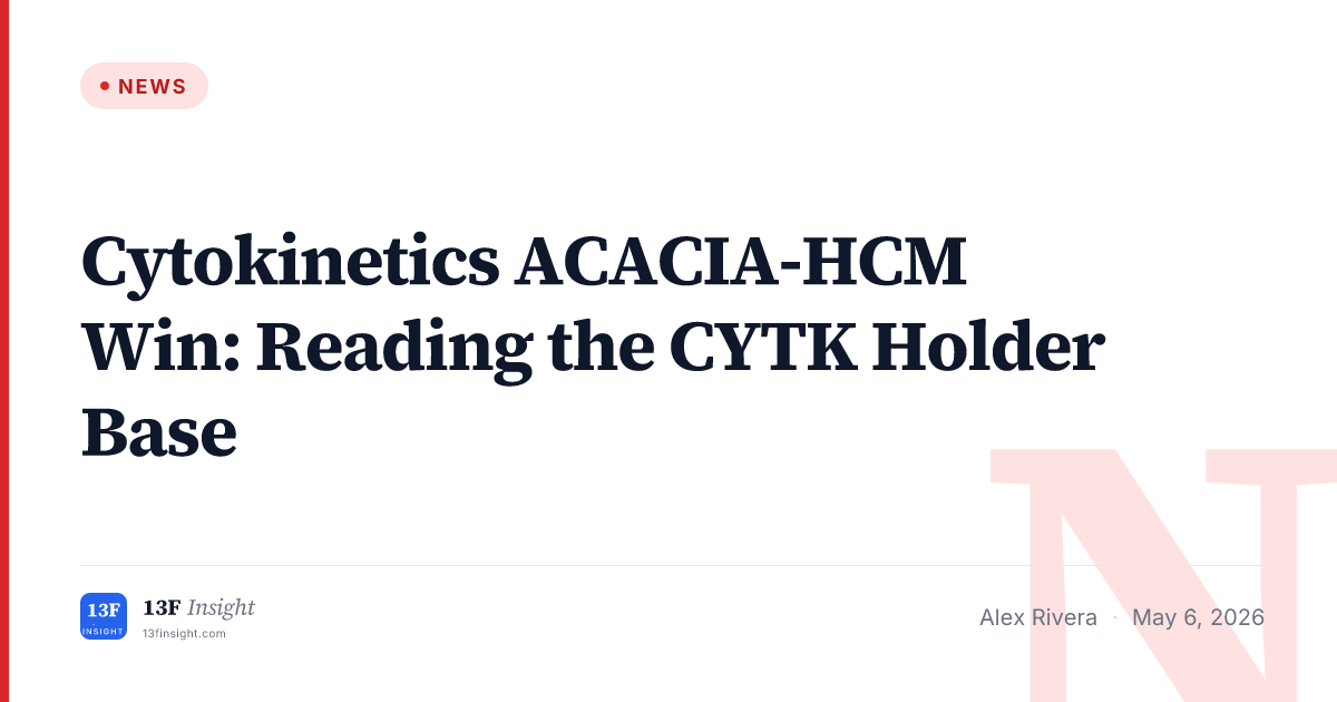CYTK ACACIA-HCM Phase 3 Holder Base | 13F Insight