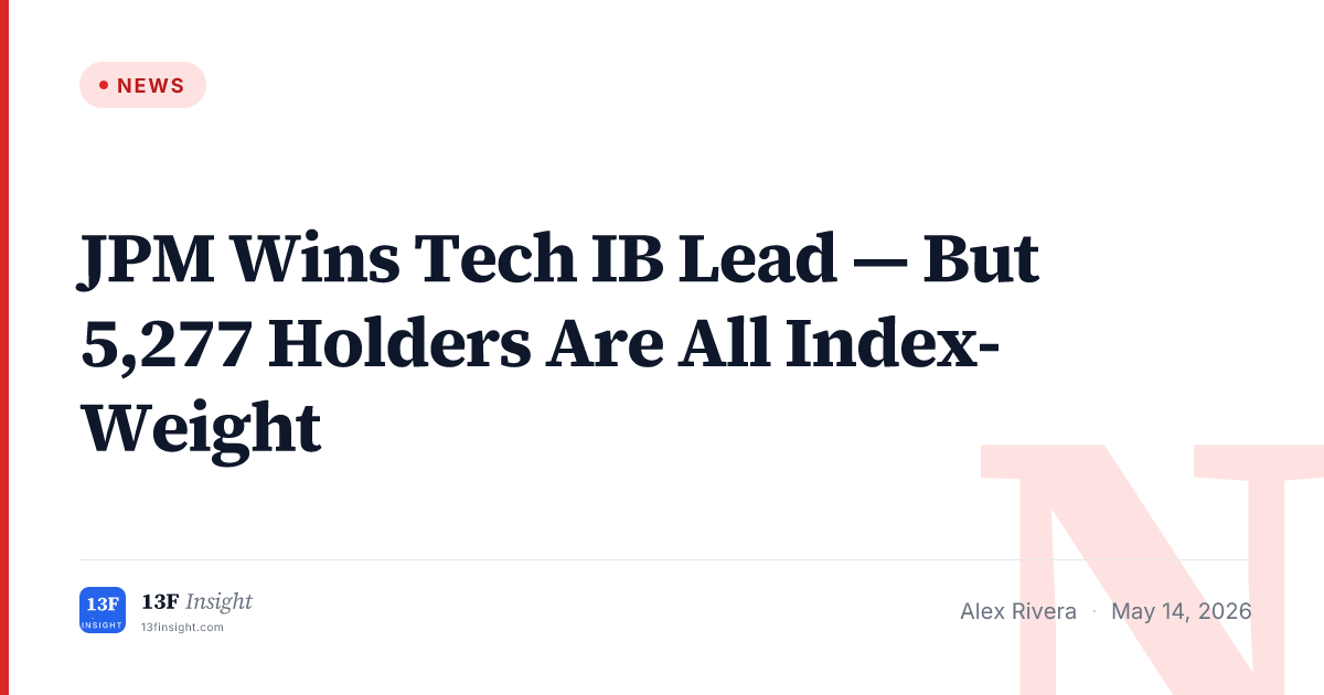 JPM Leads Tech IB: Holder Book Reads Consensus | 13F Insight