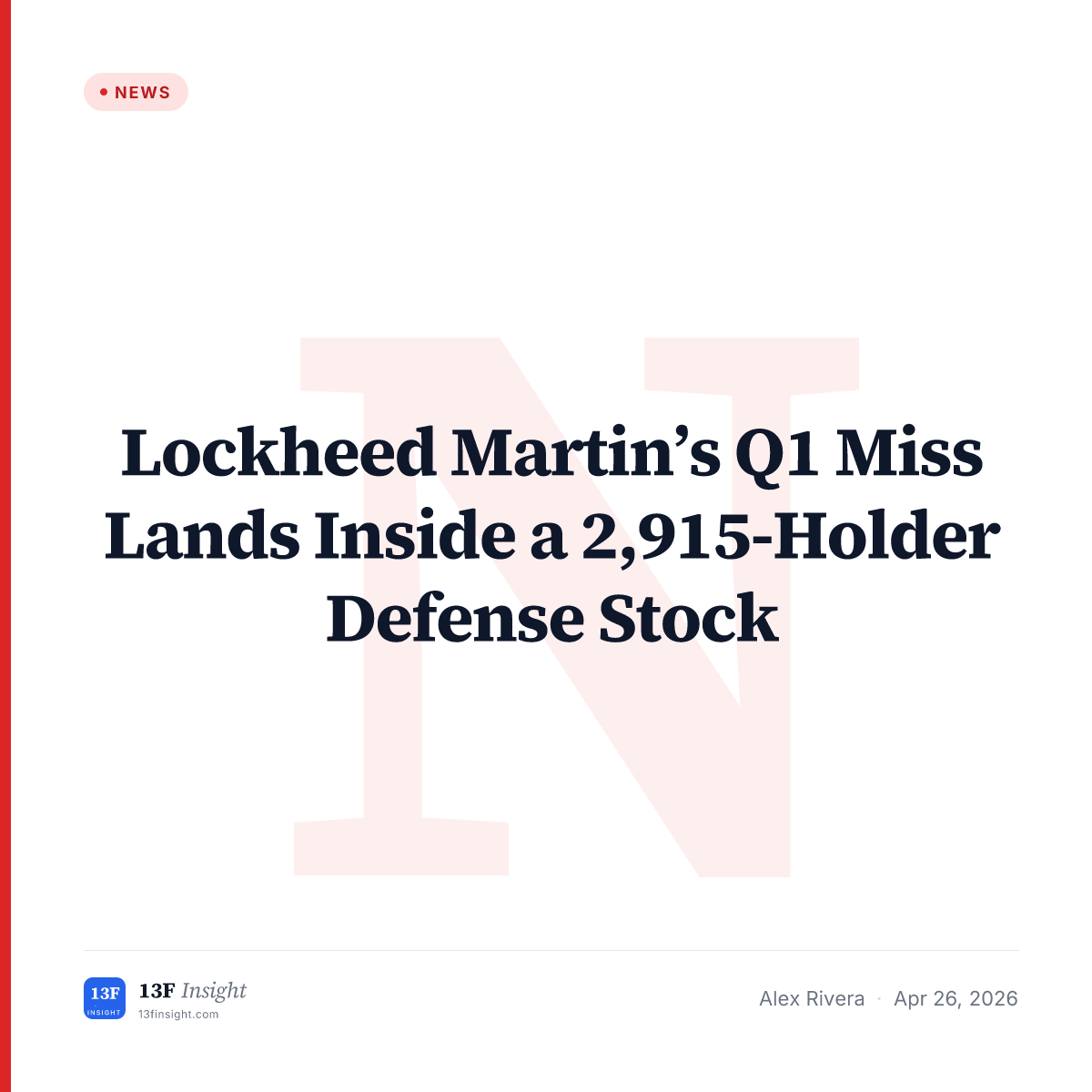 Lockheed Martin’s Q1 Miss Lands Inside a 2,915-Holder Defense Stock ...