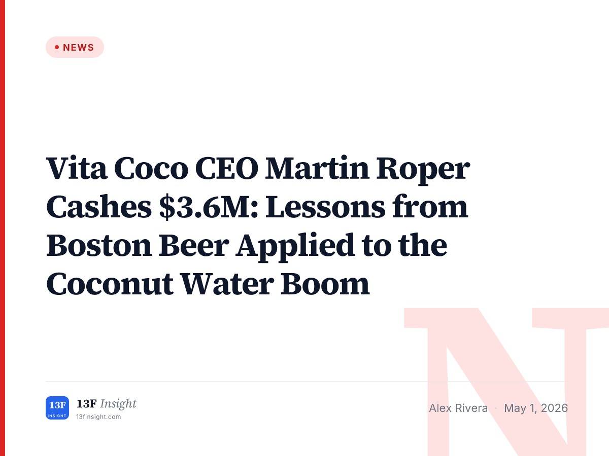 Vita Coco CEO Martin Roper Cashes $3.6M: Lessons from Boston Beer ...