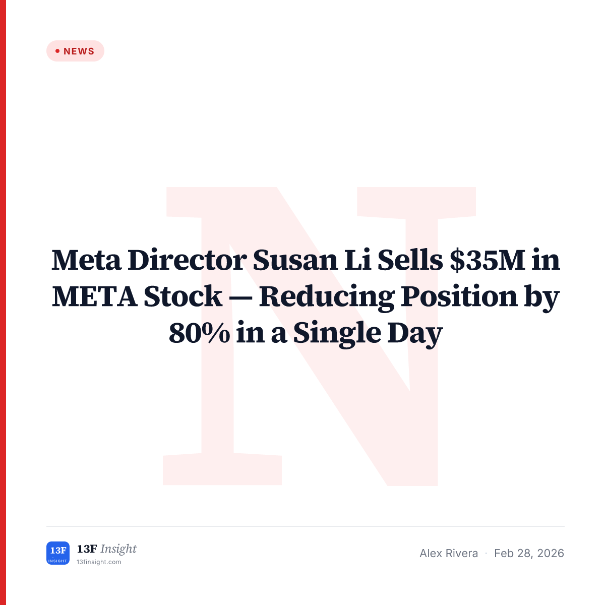 Meta Director Susan Li Sells $35M in META — 80% Position Reduction ...