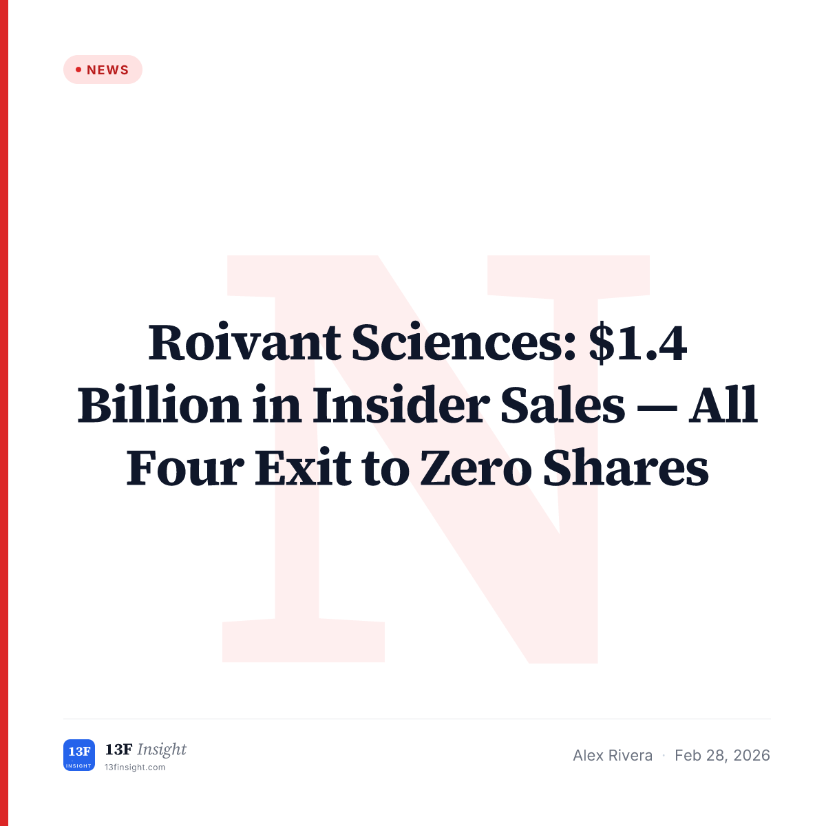 Roivant Insiders Sell $1.4 Billion — All 4 Exit to Zero Shares