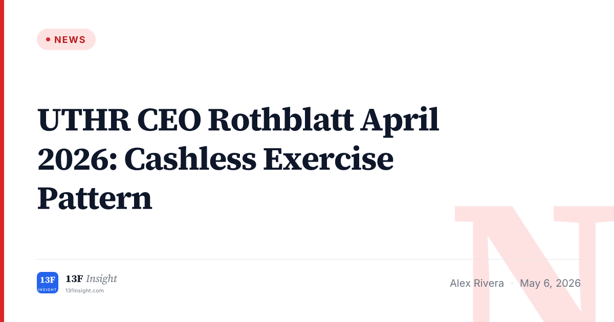 UTHR CEO Rothblatt Insider Sales | 13F Insight