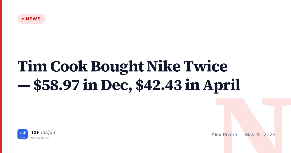 Apple CEO Tim Cook Bought Nike at $42 and $58 | 13F Insight