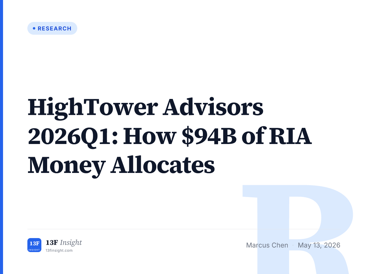 HighTower Advisors 2026Q1 13F: RIA Allocation Map | 13F Insight