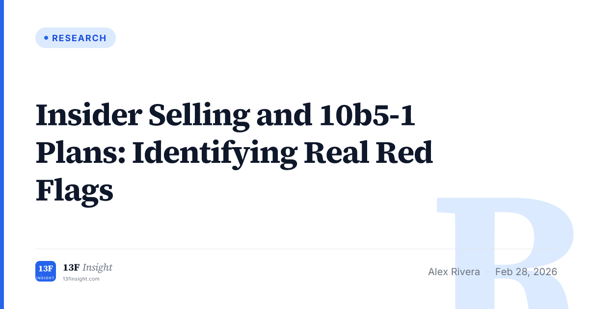 Insider Selling 10b5-1 Filter: Spot the Real Red Flags