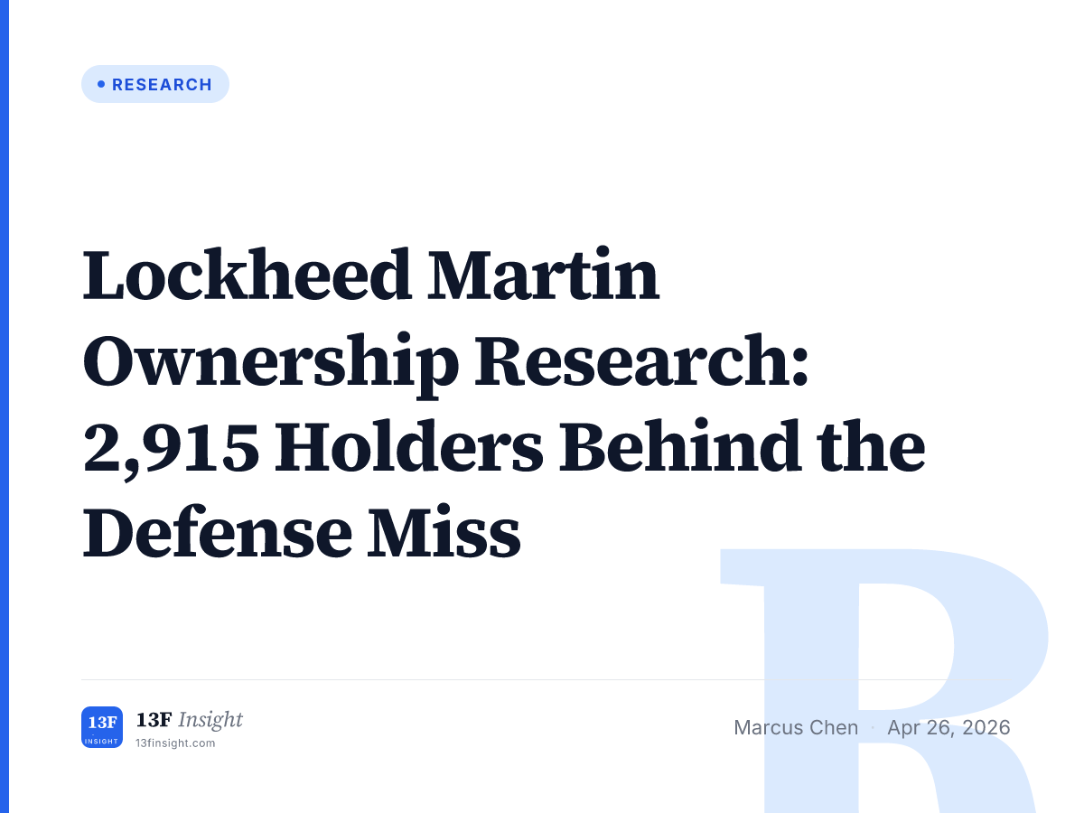 Lockheed Martin Ownership Research: 2,915 Holders Behind the Defense ...