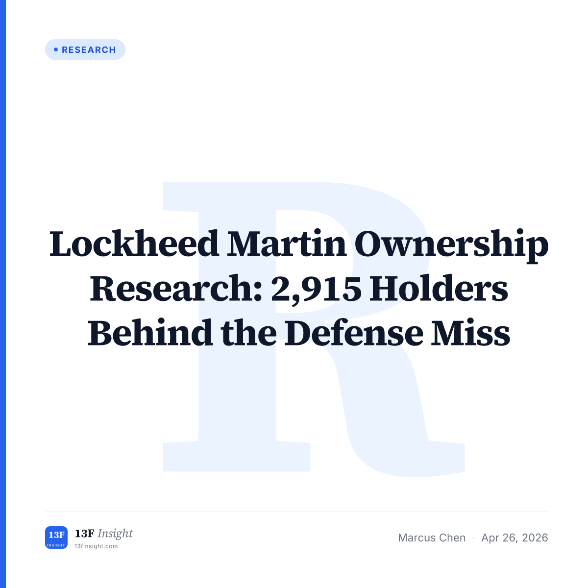 Lockheed Martin Ownership Research: 2,915 Holders Behind the Defense ...