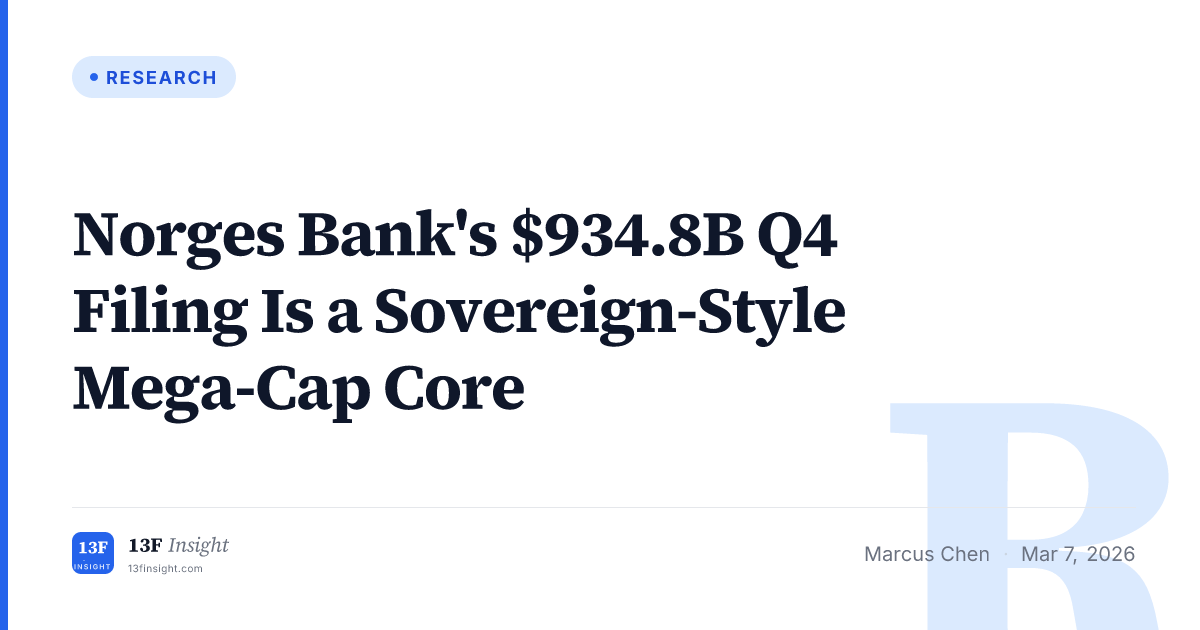 Norges Bank Q4 2025 13F: Sovereign-Style Mega-Cap Core | 13F Insight
