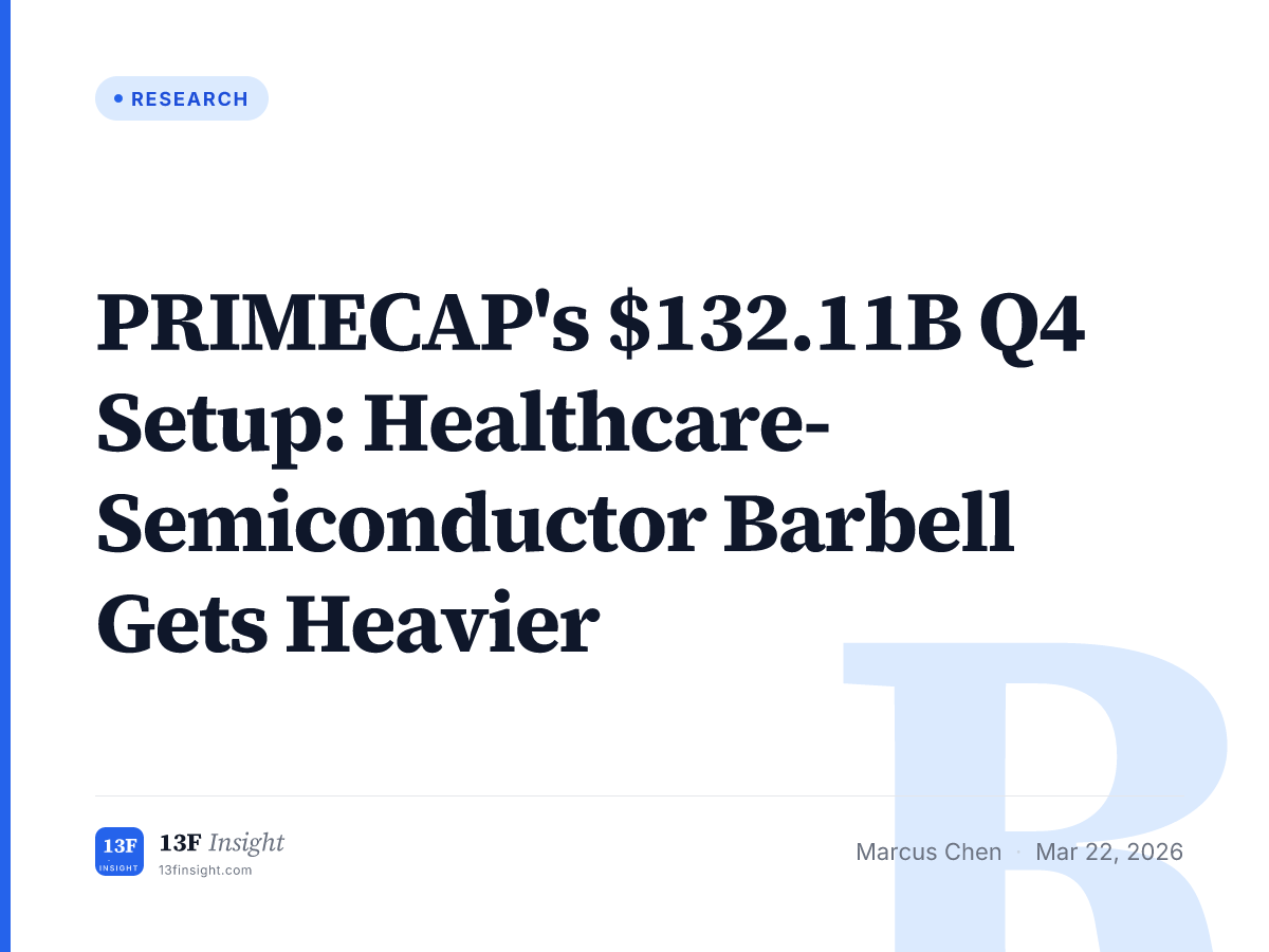 PRIMECAP Q4 2025 13F: $132.11B, LLY + MU at 12.9% | 13F Insight