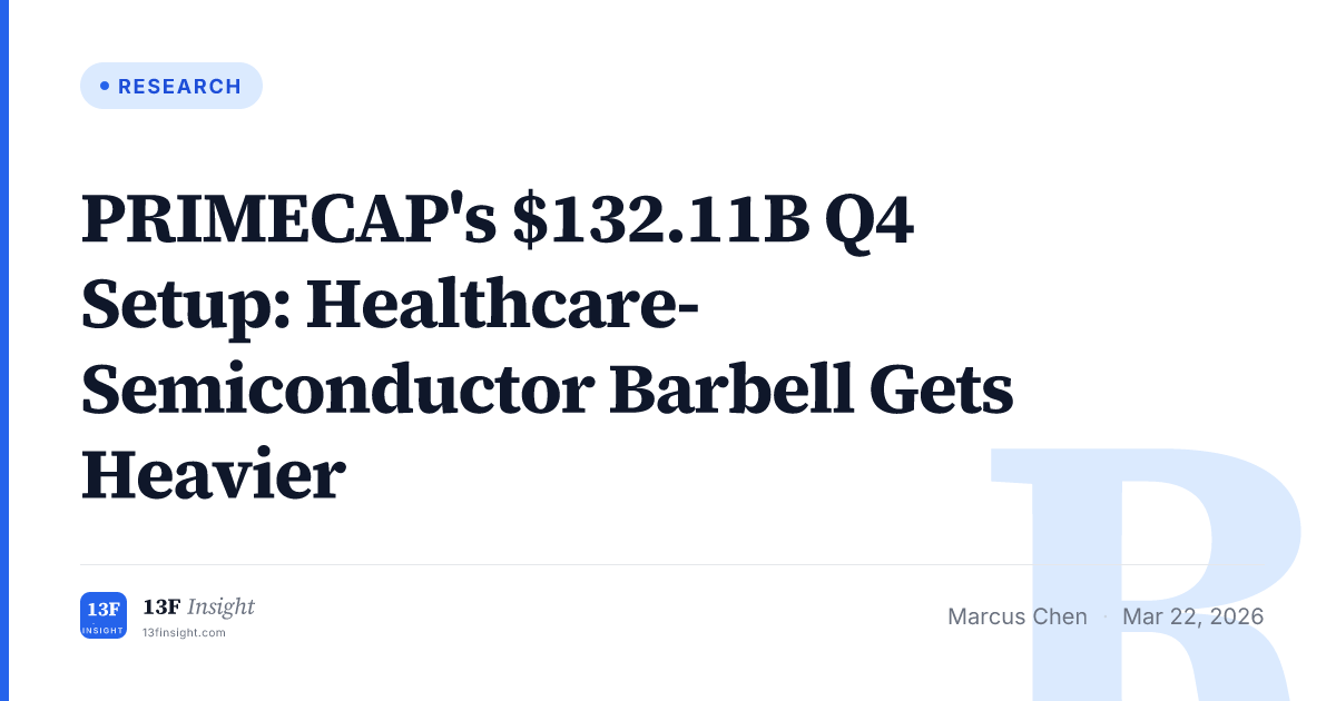 PRIMECAP Q4 2025 13F: $132.11B, LLY + MU at 12.9% | 13F Insight
