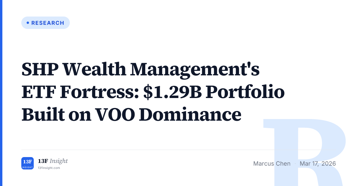 SHP Wealth Management Q4 2025: $1.29B ETF Strategy | 13F Insight