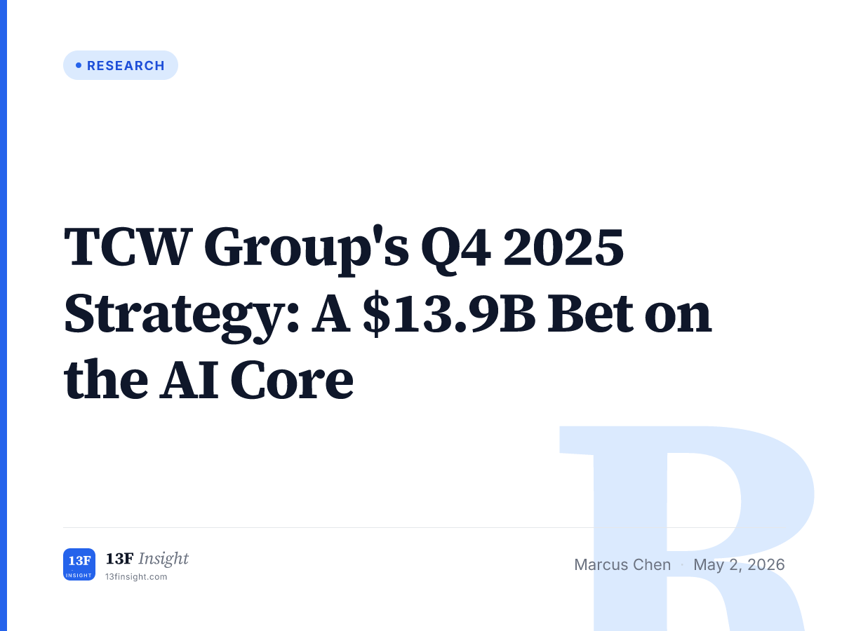 TCW Group's Q4 2025 Strategy: A $13.9B Bet on the AI Core