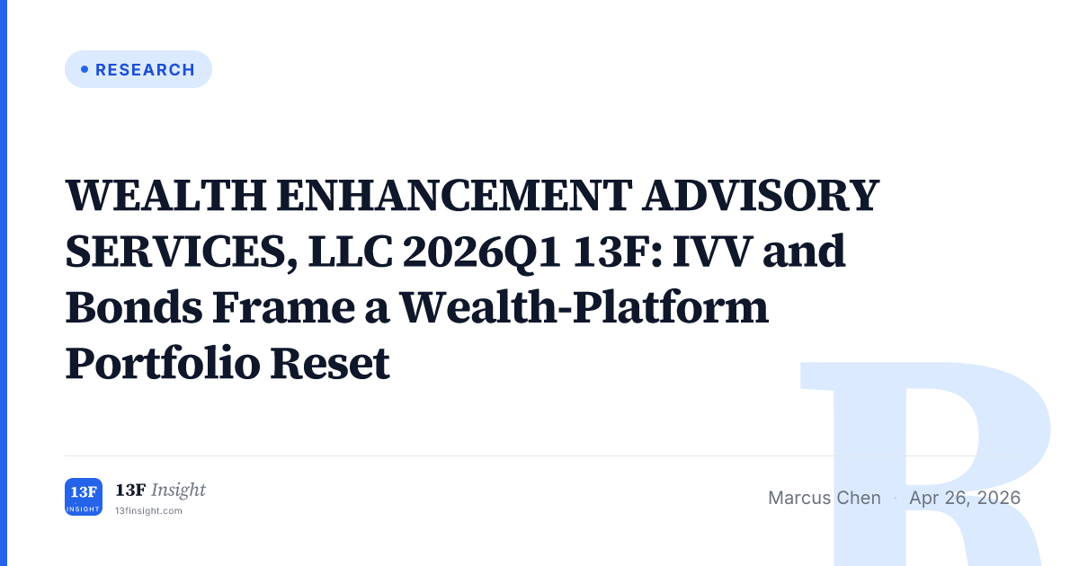 WEALTH ENHANCEMENT ADVISORY SERVICES, LLC 2026Q1 13F Holdings | 13F Insight